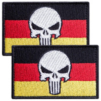 Набір шевронів 2 шт з липучкою прапор Німеччини та Череп Карателя Punisher 5х8 см, вишитий патч нашивка Німеччина