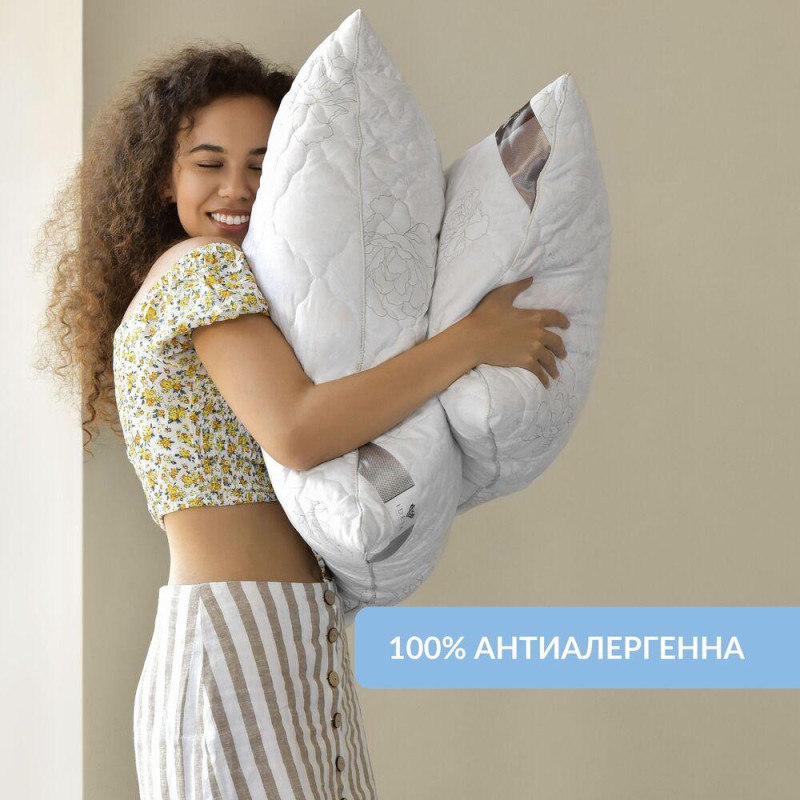 Подушка Air Dream Classic 40х60 см IDEIA два чохли з блискавкою антиалергенна стьобана, регулювання висоти