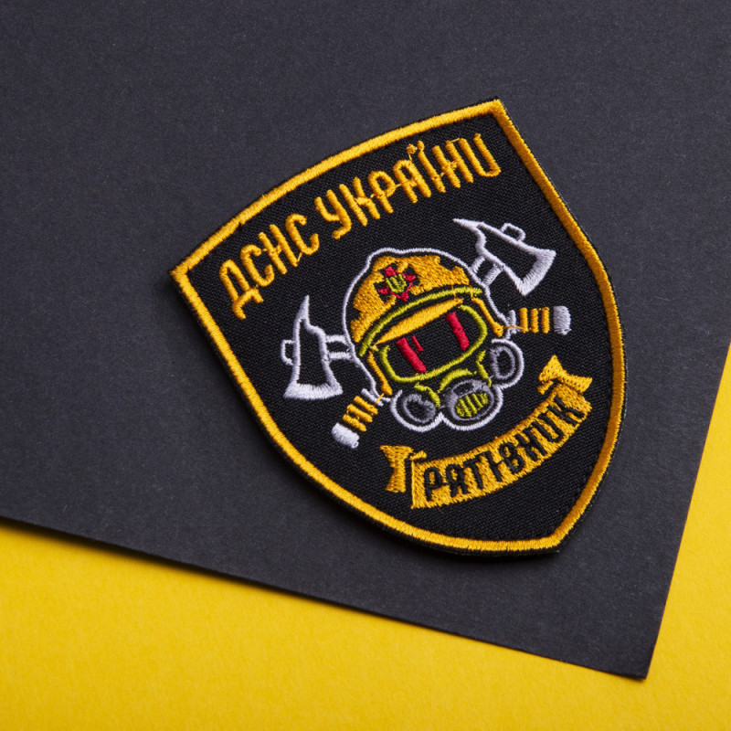Шеврон на липучці ДСНС Рятівник 7х9 см вишитий патч нашивка