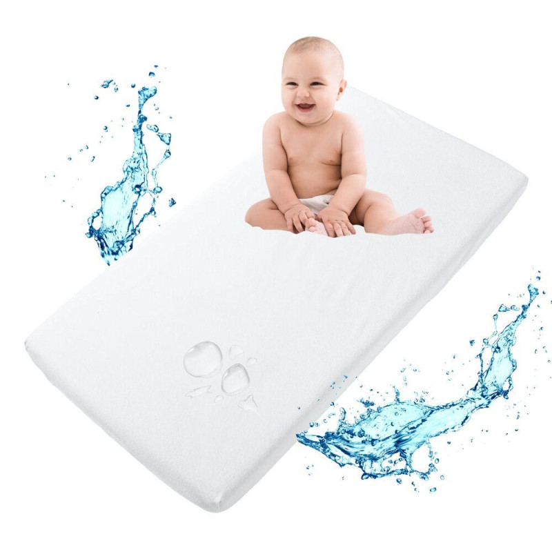 Наматрацник дитячий 60х120х15 см PAPAELLA захисний непромокальний в дитяче ліжечко натяжний з бортом бавовна