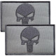 Набір шевронів 2 шт з липучкою Череп Карателя Punisher сірий 5х8 см вишитий патч нашивка шеврон
