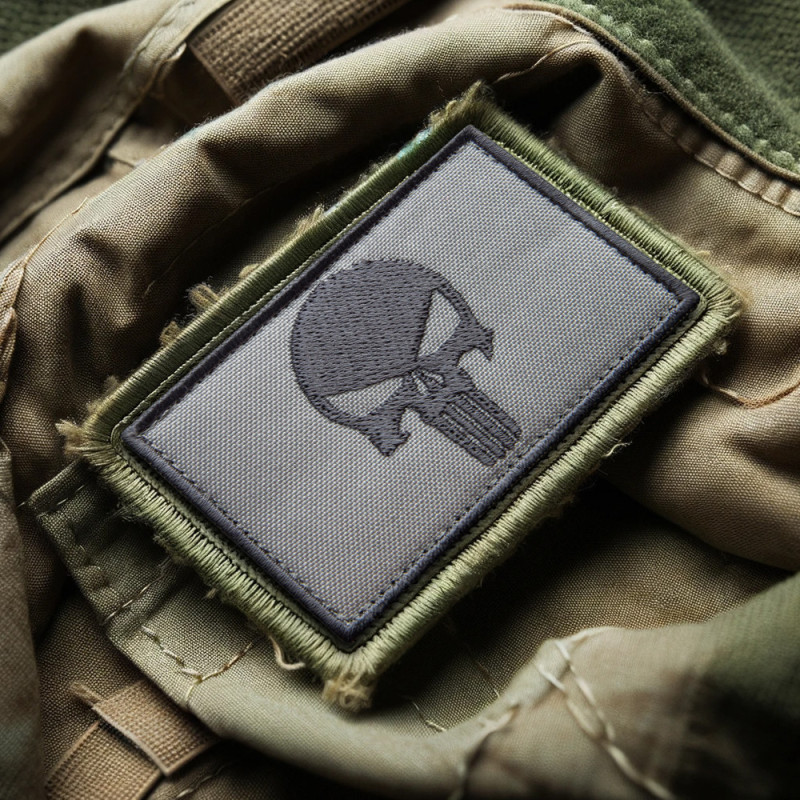 Набір шевронів 2 шт з липучкою Череп Карателя Punisher сірий 5х8 см вишитий патч нашивка шеврон