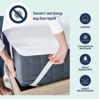 Наматрацник захисний Аква Стоп 90х200 см IDEIA з гумками по кутах непромокальний натуральна бавовна