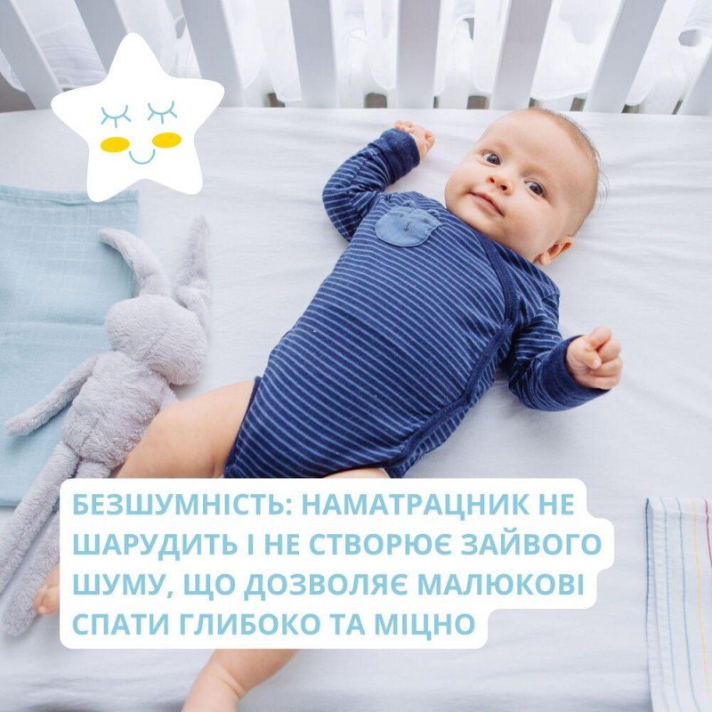Наматрацник 2 шт дитячий у ліжечко 60х120х15 см непромокальний натяжний з гумкою по периметру бавовна