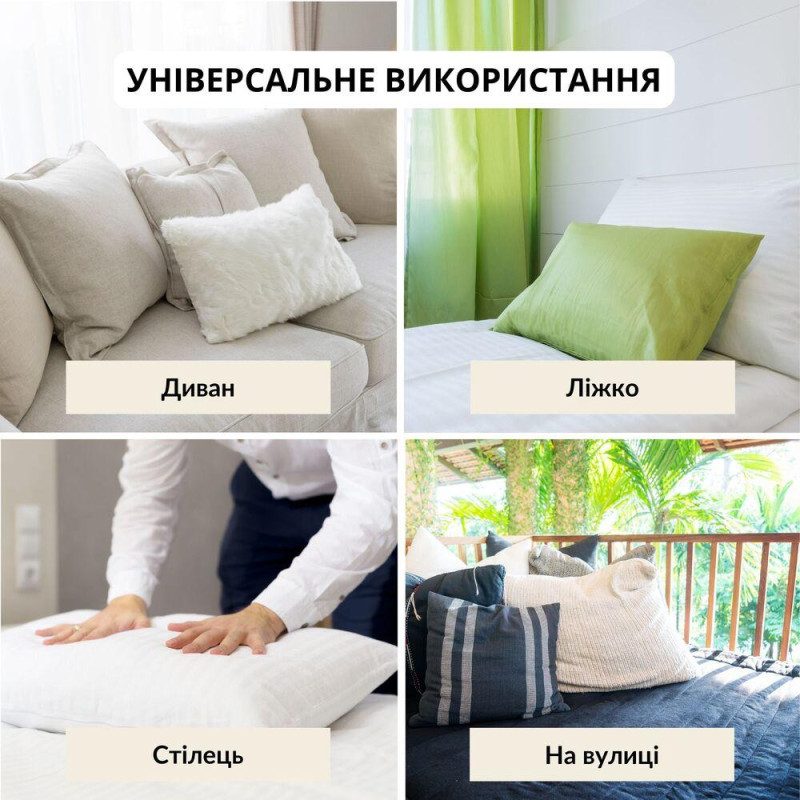 Подушка 50х70 см CLASSIC IDEIA антиалергенна біла основа для декоративної наволочки