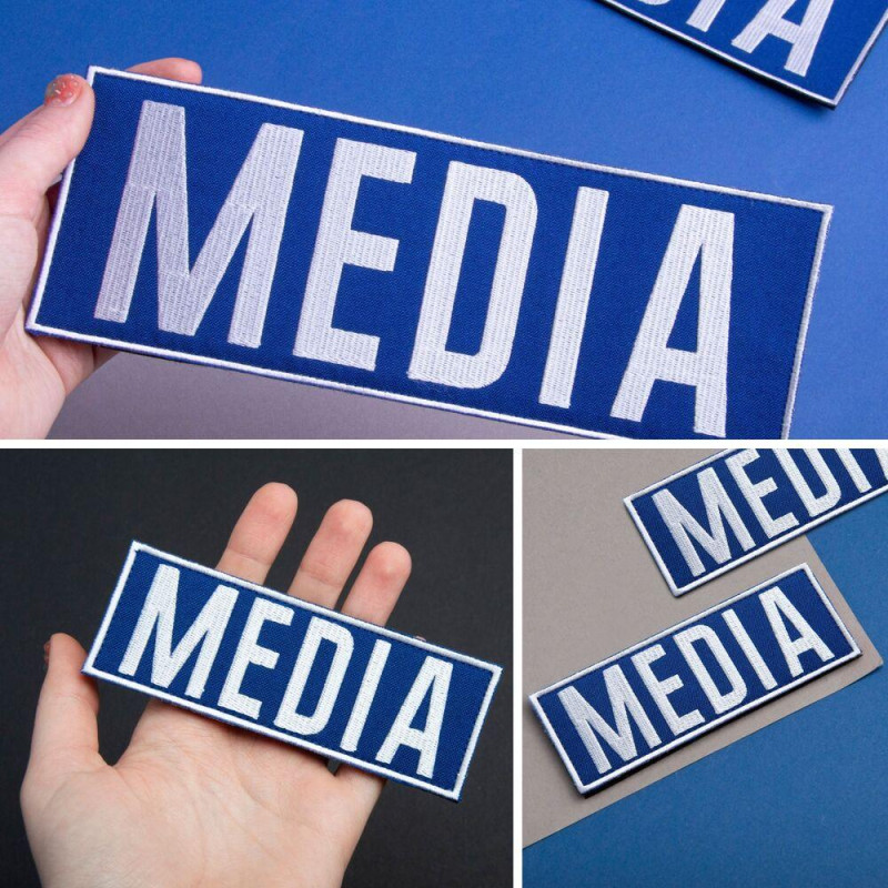 Набір шевронів 2 шт для журналістів Преса MEDIA вишитий патч нашивка для працівників медіа та ЗМІ