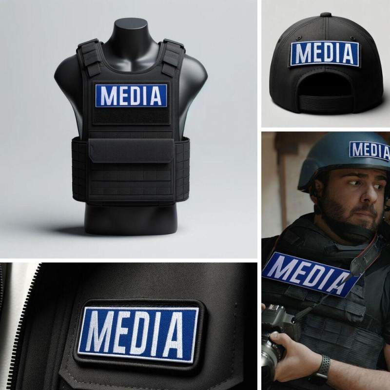 Набір шевронів 2 шт для журналістів Преса MEDIA вишитий патч нашивка для працівників медіа та ЗМІ
