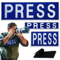 Набір шевронів 3 шт на липучці для журналістів Преса Press вишитий патч нашивка для працівників медіа та ЗМІ
