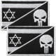 Набір шевронів 2 шт на липучці Ізраїль та Череп Карателя Punisher 5х8 см патч нашивка Ізраїлю та Каратель