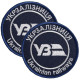 Набір шевронів 2 шт на липучці Укрзалізниця УЗ синій круглий 7 см  вишитий патч шеврон Українська залізниця