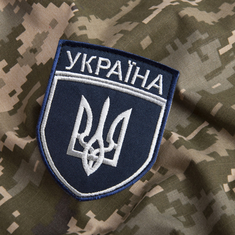 Набор шевронов 2 шт на липучке Укрзалізниця УЗ Україна 7х9 см вишитий патч Українська залізниця