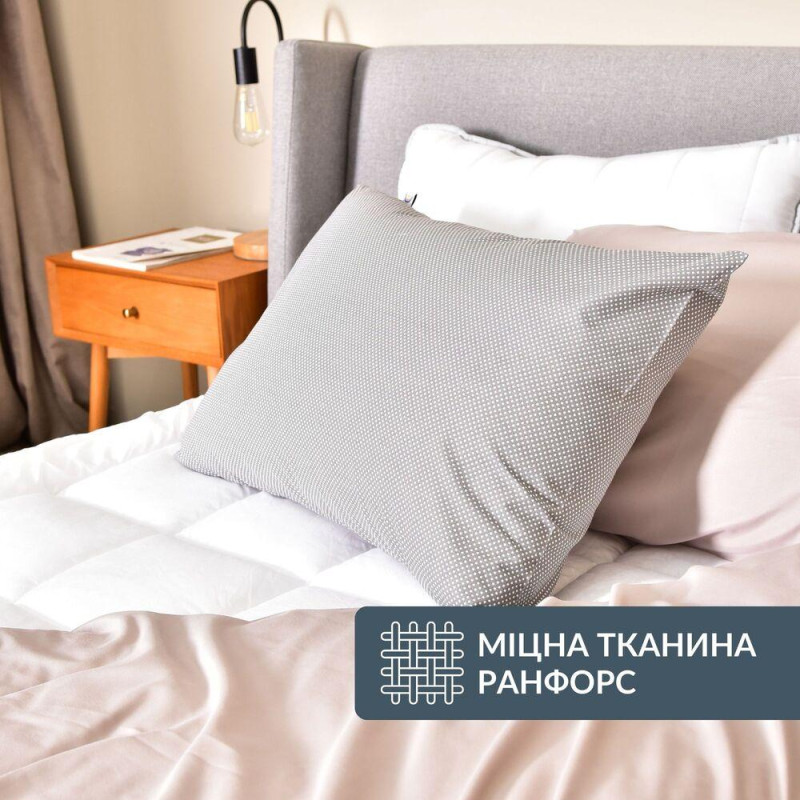 Набір наволочок 2 шт. на подушку 40х60 см бавовна, бязь, ранфорс, принт Горошок на сірому