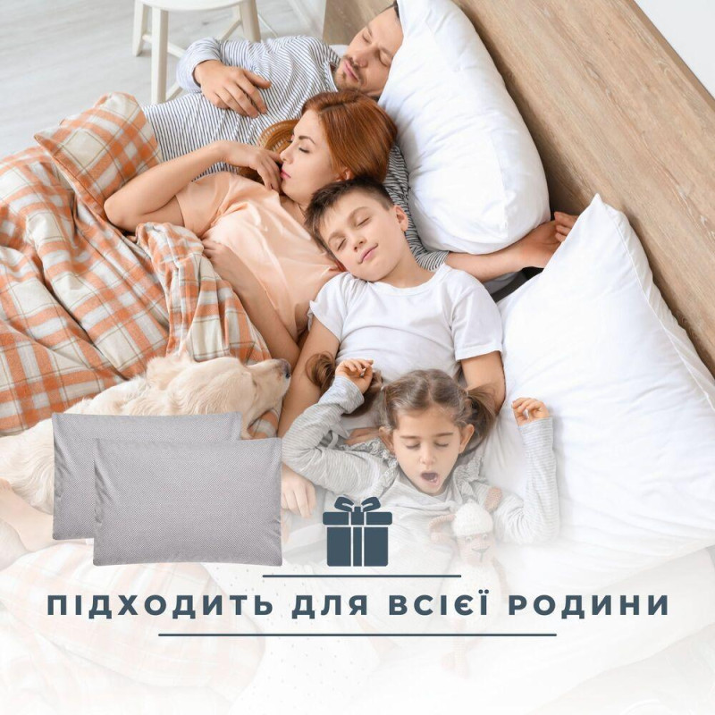Набір наволочок 2 шт. на подушку 40х60 см бавовна, бязь, ранфорс, принт Горошок на сірому