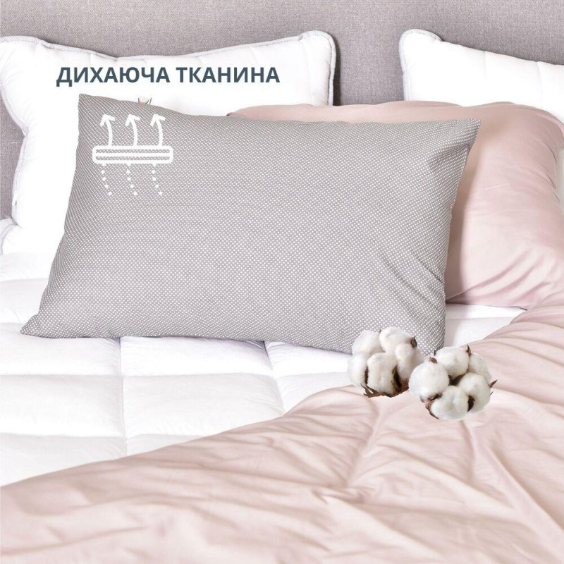 Набір наволочок 2 шт на подушку 50х70 см бавовна, бязь, ранфорс, принт Горошок на сірому
