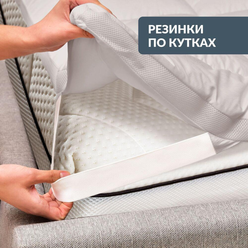 Наматрацник захисний 160x200 см IDEIA з гумками по кутах антиалергенний супер щільний сірий