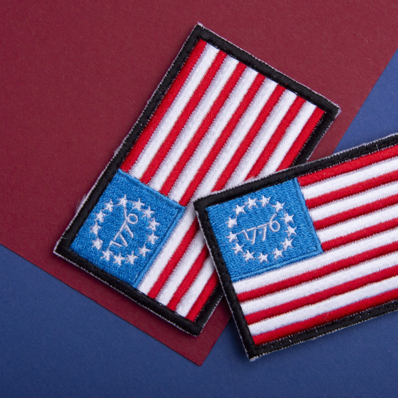 Набір шевронів 2 шт з липучкою Прапор Betsy Ross 1776 США Америка 5х8 см вишитий патч нашивка шеврон Америки