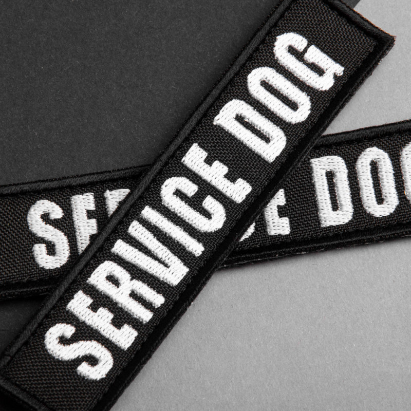 Набір шевронів 4 шт з липучкою Service Dog для службових собак, кінологів, кінологічна служба, нашивка патч шеврон