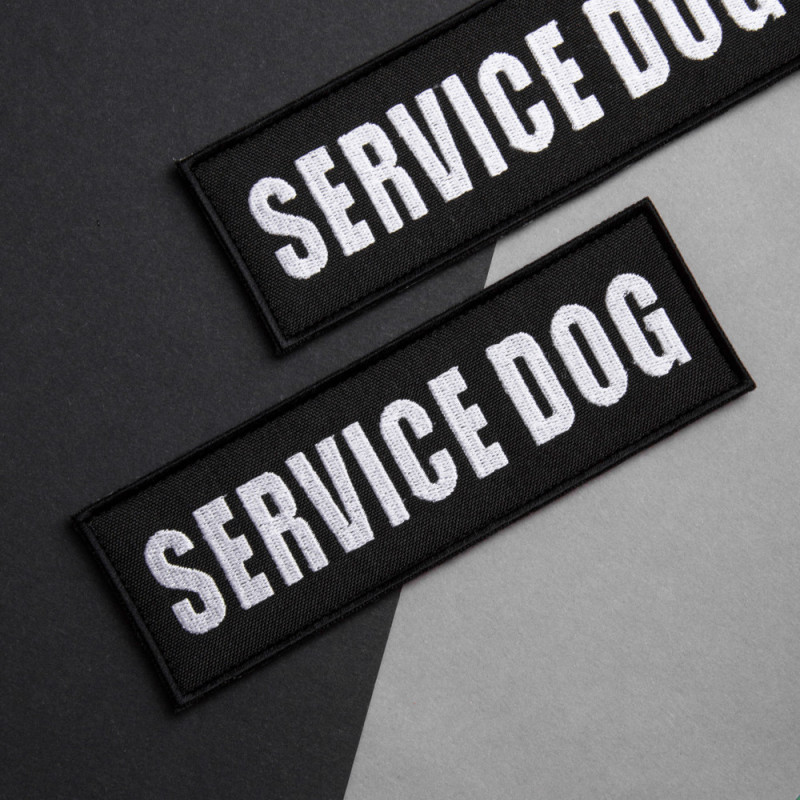 Набір шевронів 4 шт з липучкою Service Dog для службових собак, кінологів, кінологічна служба, нашивка патч шеврон