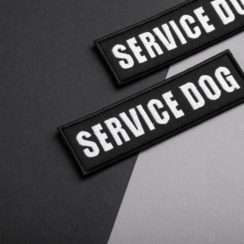 Набір шевронів 4 шт з липучкою Service Dog для службових собак, кінологів, кінологічна служба, нашивка патч шеврон