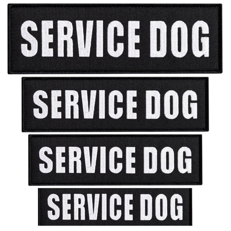 Набір шевронів 4 шт з липучкою Service Dog для службових собак, кінологів, кінологічна служба, нашивка патч шеврон