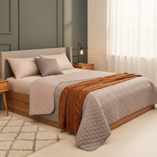 Покривало на ліжко Silhouette 220x240 IDEIA двостороннє міцне стьобання тканини антиалергенне беж