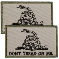 Набір шевронів 2 шт з липучкою Змія Don't Tread On Me 5х8 см, прапор США, Америки, вишитий патч, шеврон, нашивка
