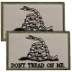 Набір шевронів 2 шт з липучкою Змія Don't Tread On Me 5х8 см, прапор США, Америки, вишитий патч, шеврон, нашивка