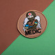 Набір шевронів 2 шт на липучці MEDIC беж 7,5х7,5 см, вишитий патч шеврон нашивка медика, медичний, медик