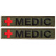 Набір шевронів 2 шт на липучці планка MEDIC хакі 2,5х12 см, шеврон нашивка медика, медичний, медик