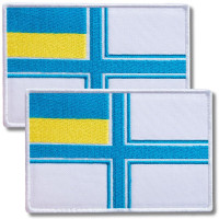 Набір шевронів 2 шт. на липучці Прапор ВМС України 9х6 см, вишитий патч нашивка, шеврон, липучка