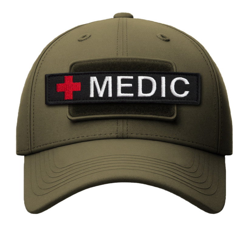 Набір шевронів 2 шт. на липучці планка MEDIC чорний 2,5х12 см, вишитий патч нашивка шеврон медика, медичний