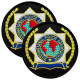 Набір шевронів 2 шт. з липучкою кокарда Police Association на чорному 7 см, Поліція, вишитий патч нашивка