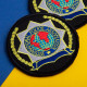 Набір шевронів 2 шт. з липучкою кокарда Police Association на чорному 7 см, Поліція, вишитий патч нашивка