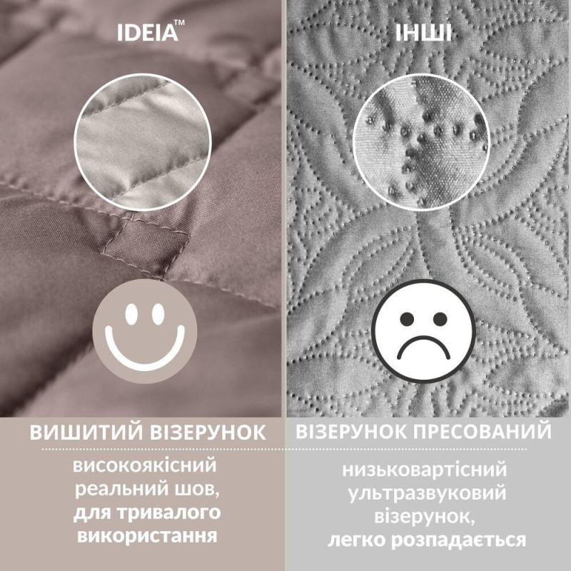 Покривало CUBE двостороннє TM IDEIA 100х135 см шоколад/беж