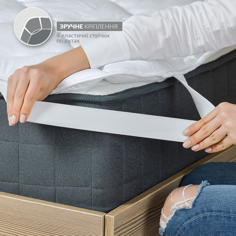 Наматрацник 120х200 см Comfort IDEIA з гумками по кутах супер щільний пл 250 гр/м2 антиалергенний білий
