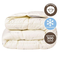 Ковдра вовняна 200х200 см Sei Design пл 300 г/м2 всесезонна вовна мікрофібра овечка молоко