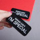 Набір шевронів 2 шт. із липучкою "Mama says I am special" 4x9 см "Мама говорить, що я особливий" вишитий патч