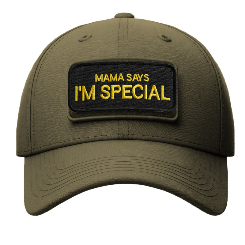 Набір шевронів 2 шт. з липучкою "Mama says I am special" 4x9 см "Мама говорить, що я особливий" вишитий патч