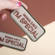 Набір шевронів 2 шт з липучкою "Mama says I am special" 4x9 см "Мама говорить, що я особливий" вишитий патч