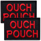 Набір шевронів 2 шт з липучкою Ouch Pouch 5x8 см червоний вишитий патч шеврон нашивка