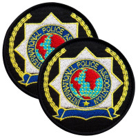 Набір шевронів 2 шт. з липучкою кокарда Police Association Поліція чорний 9,5 см, вишитий патч шеврон нашивка