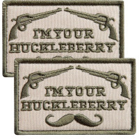 Набір шевронів 2 шт. з липучкою I am your Huckleberry 5x8 см хакі вишитий патч шеврон нашивка