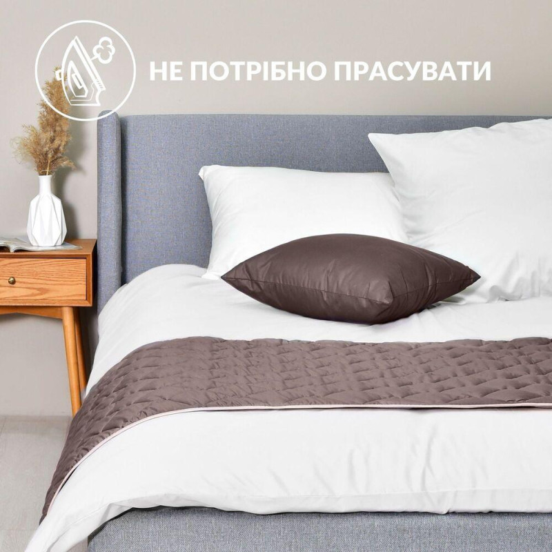 Покривало на ліжко Саше 70х240 см IDEIA стьобане двостороннє мікрофібра готельне шоколад/беж для готеля