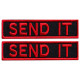 Набір шевронів 2 шт. з липучкою Send it червоний 10x2,5 см вишитий патч шеврон нашивка