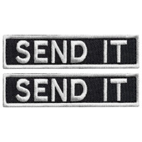 Набір шевронів 2 шт. з липучкою Send it 10x2,5 см вишитий патч шеврон нашивка
