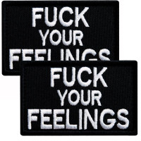 Набір шевронів 2 шт. з липучкою Fuck Your Feelings 5х8 см, вишита патч нашивка, шеврон