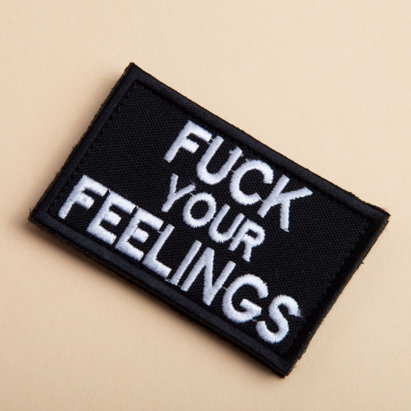 Набір шевронів 2 шт. з липучкою Fuck Your Feelings 5х8 см, вишита патч нашивка, шеврон