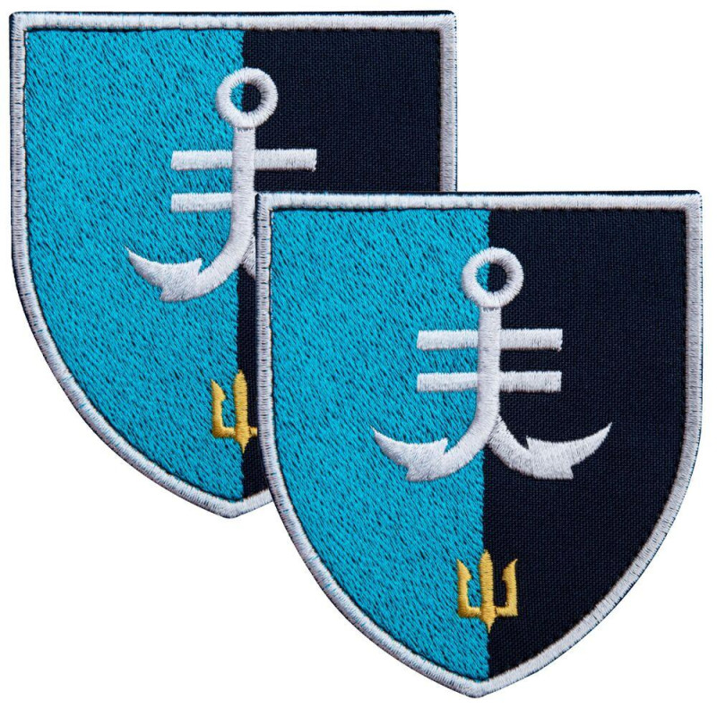 Набір шевронів 2 шт. на липучці 35 ОБрМП 8,6х10 см вишитий патч нашивка шеврон
