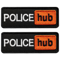 Набір шевронів 2 шт. на липучці Police hub 8,6х3,2 см вишитий патч нашивка шеврон поліції, Поліцейський Хаб