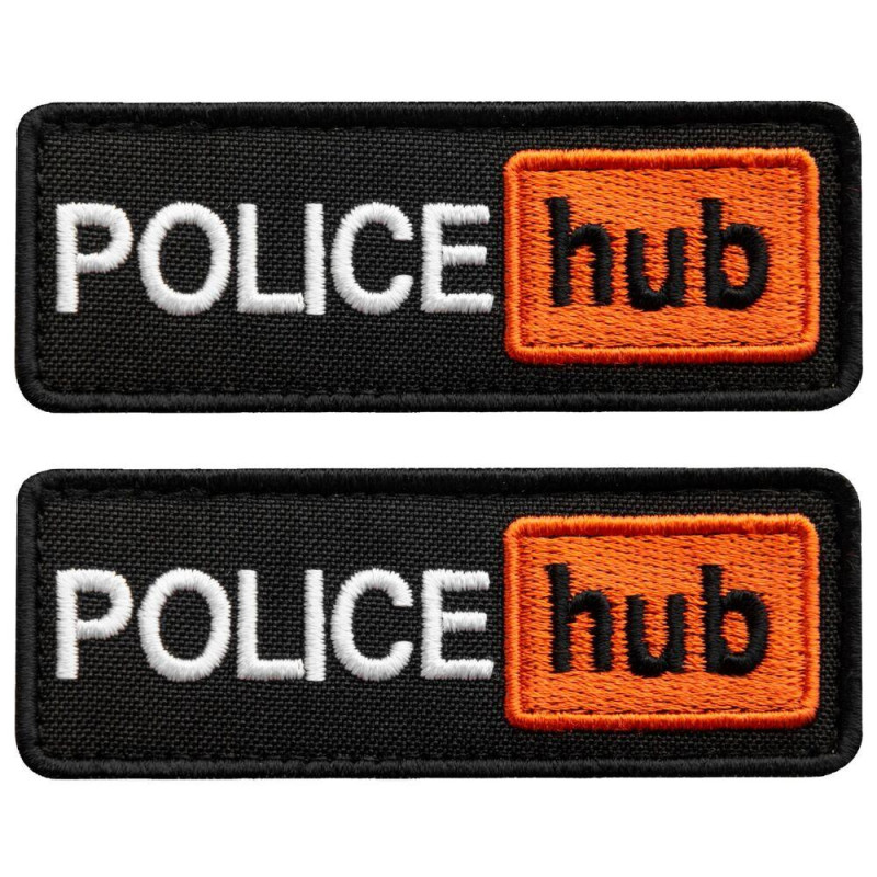 Набір шевронів 2 шт. на липучці Police hub 8,6х3,2 см вишитий патч нашивка шеврон поліції, Поліцейський Хаб